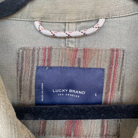 Lucky Brand Olive Men's Utility Jacket Size Large - Picture 3 of 4